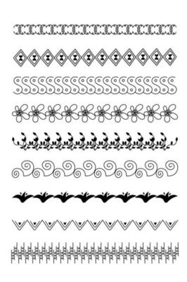 Set of hand drawn decorative brushes for dividers, ornaments, frames, borders and design elements. Vector brushes are included in the Pattern Brushes panel.