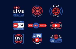 Live Streaming Label Set vector