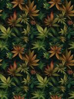 Canabis seamless pattern, created with photo