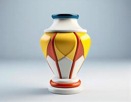 Modern vase on white background, created with photo