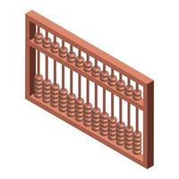 Wooden abacus vector illustration isometric style 3d. Colored abacus ancient calculator. Calculating tool with wooden beads sliding on wires. Used in preschool and in elementary schools