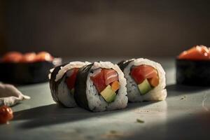 Sushi rolls, created with photo