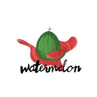 Vector watermelon. Isolated on the white background