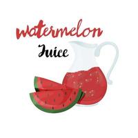 Watermelon juice. Isolated on the white background vector