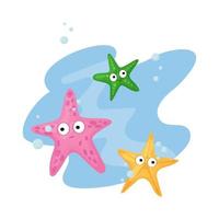 estrella de mar en plano estilo. marina icono en dibujos animados estilo. verano vector ilustración.