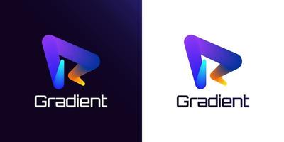 Creative and Vibrant Letter R Logo Design with Colorful Gradient Concept. R Logo with Blend Style vector