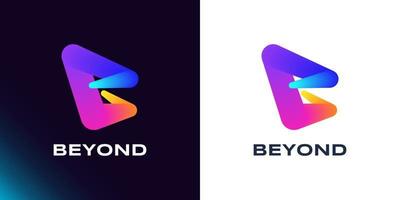 Creative and Vibrant Letter B Logo Design with Colorful Gradient Concept. B Logo with Blend Style vector