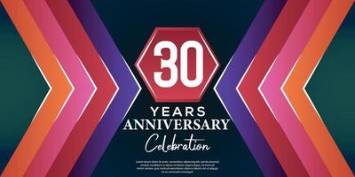 30 year anniversary celebration design with luxury abstract color style on luxury black backgroun vector
