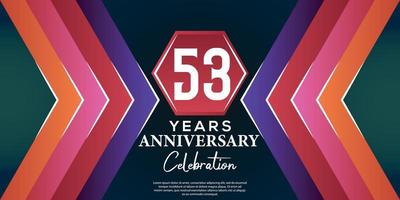 53 año aniversario celebracion diseño con lujo resumen color estilo en lujo negro fondo vector