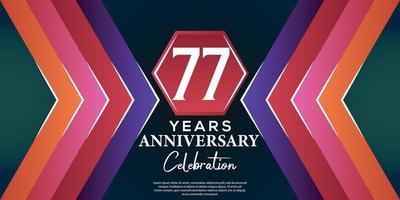 77 year anniversary celebration design with luxury abstract color style on luxury black backgroun vector