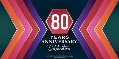 80 year anniversary celebration design with luxury abstract color style on luxury black backgroun vector
