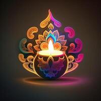 Decorative Diya looks Beautiful. photo