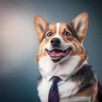 perro empresario ilustración ai generado foto