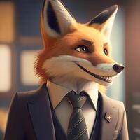 fox businessman illustration photo