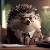 hedgehog businessman illustration photo