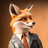 fox businessman illustration photo