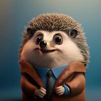 hedgehog businessman illustration photo