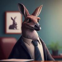 kangaroo businessman illustration photo