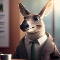 kangaroo businessman illustration photo