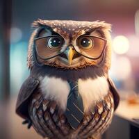 owl businessman illustration photo