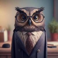 owl businessman illustration photo