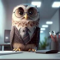 owl businessman illustration photo