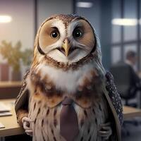 owl businessman illustration photo