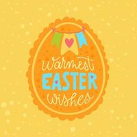 Joyful Happy Easter hand-drawn lettering for greeting cards, social media posts, stickers. Colorful candy pastels spring vector illustration in flat style.