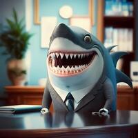 shark businessman illustration photo