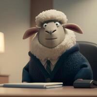 sheep businessman illustration photo