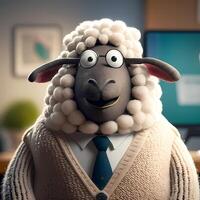 sheep businessman illustration photo