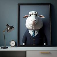 sheep businessman illustration photo