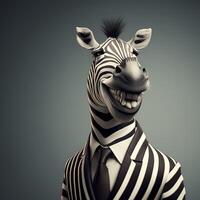zebra businessman illustration AI Generated photo