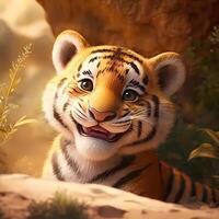 tiger illustration AI Generated photo