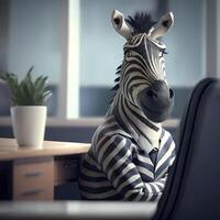 zebra businessman illustration AI Generated photo