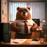 bear businessman illustration photo