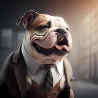 bulldog businessman illustration photo