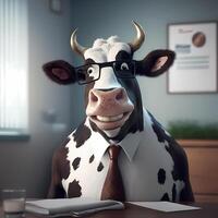 cow businessman illustration photo