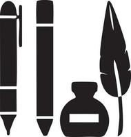 writing pen icon symbol in white background. Illustration of the sign pencil symbol vector image. EPS 10.