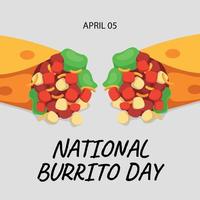 national burrito day. burrito flat illustration. burrito day. burrito vector illustration.