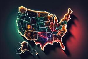 USA map digital concept. photo