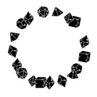 Black dice frame in round shape hand drawn vector