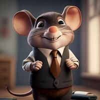 mouse businessman illustration AI Generated photo