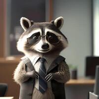 racoon businessman illustration photo