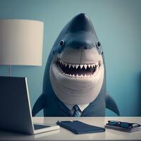 shark businessman illustration photo