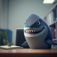 tiburón empresario ilustración ai generado foto