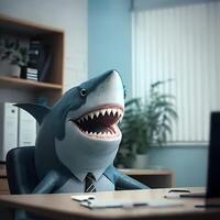 shark businessman illustration photo