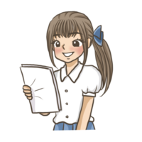 menina aluna desenho animado rabisco kawaii animê coloração página fofa ilustração desenhando grampo arte personagem chibi mangá quadrinho png