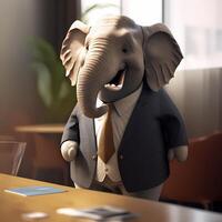 elephant businessman illustration photo