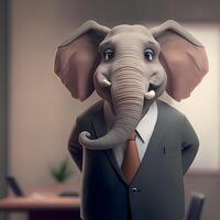 elefante empresario ilustración ai generado foto